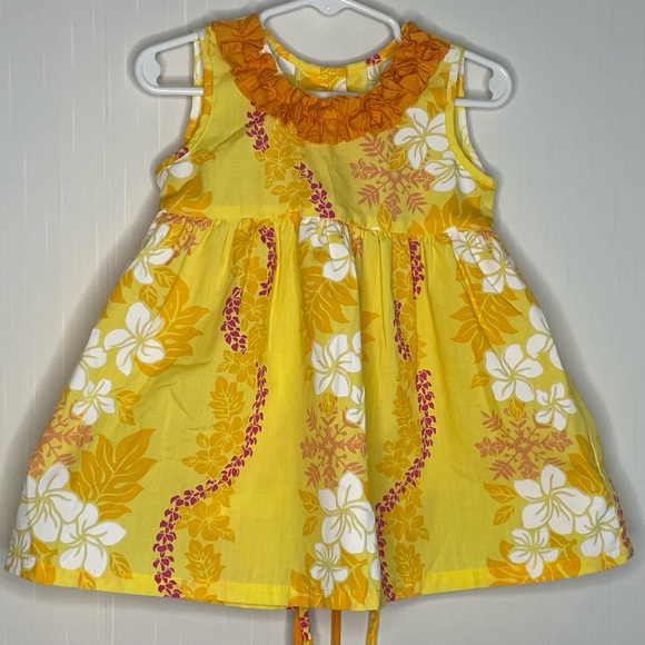Vintage Other - Vintage Girls Hawaiian Ruffle Luau Dress Made In Hawaii Size 2T